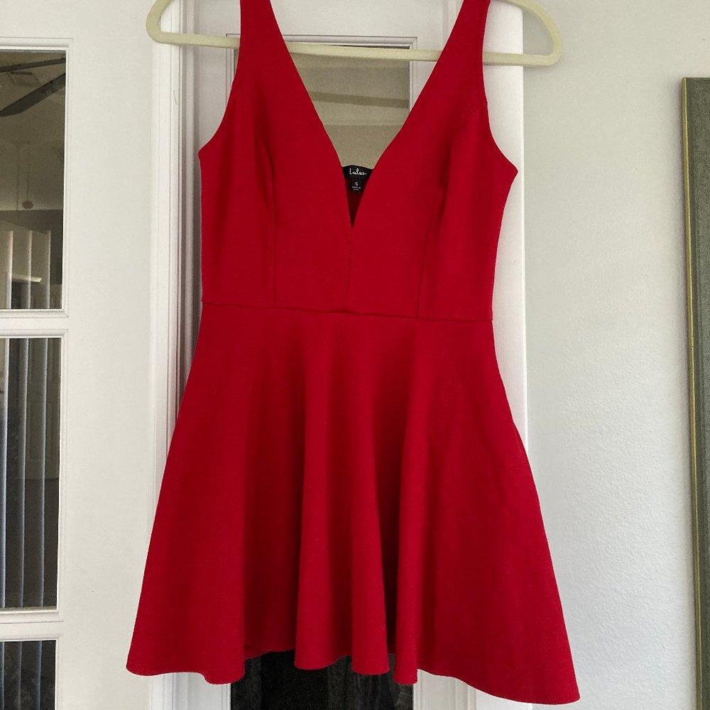Lulu's Bright Red Skater Mini Dress Small